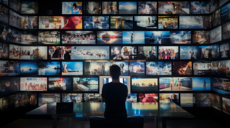 large gallery of stock media in video software